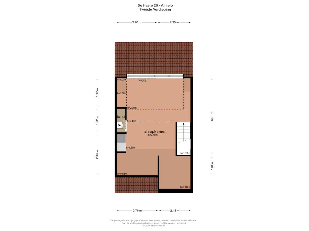 View floorplan of TWEEDE VERDIEPING of De Haere 20