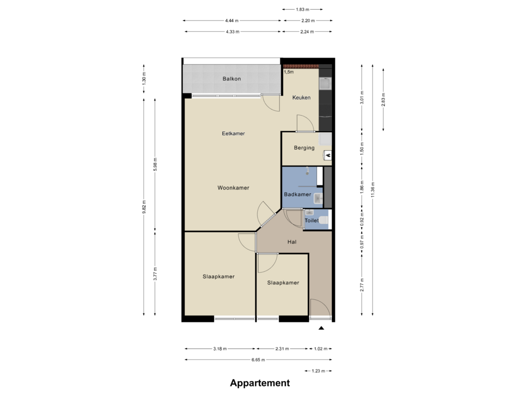 Bekijk plattegrond van Appartement van Van Berlostraat 37