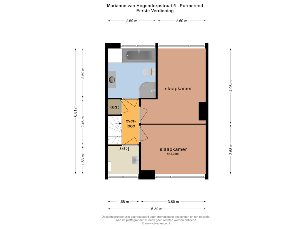 Bekijk plattegrond van EERSTE VERDIEPING van Marianne van Hogendorpstraat 5