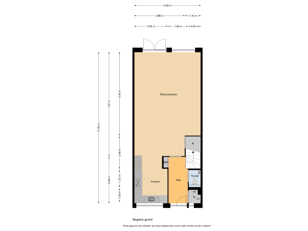 Bekijk plattegrond van Begane grond van Marie van Zeggelenlaan 10