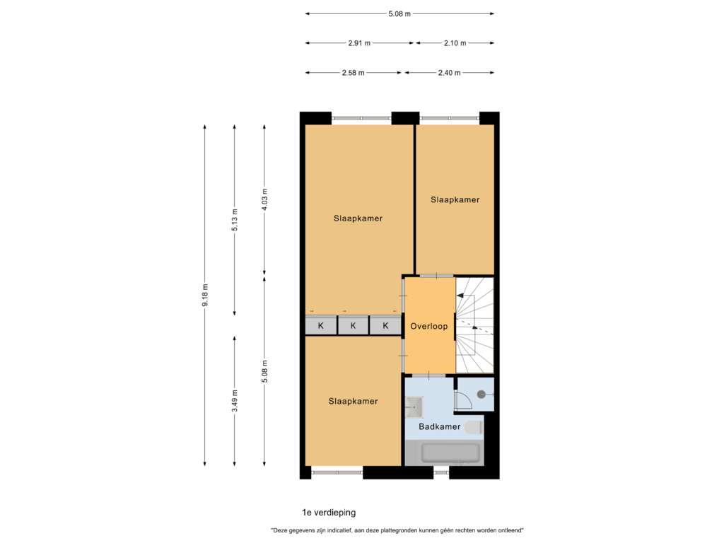 Bekijk plattegrond van 1e verdieping van Marie van Zeggelenlaan 10