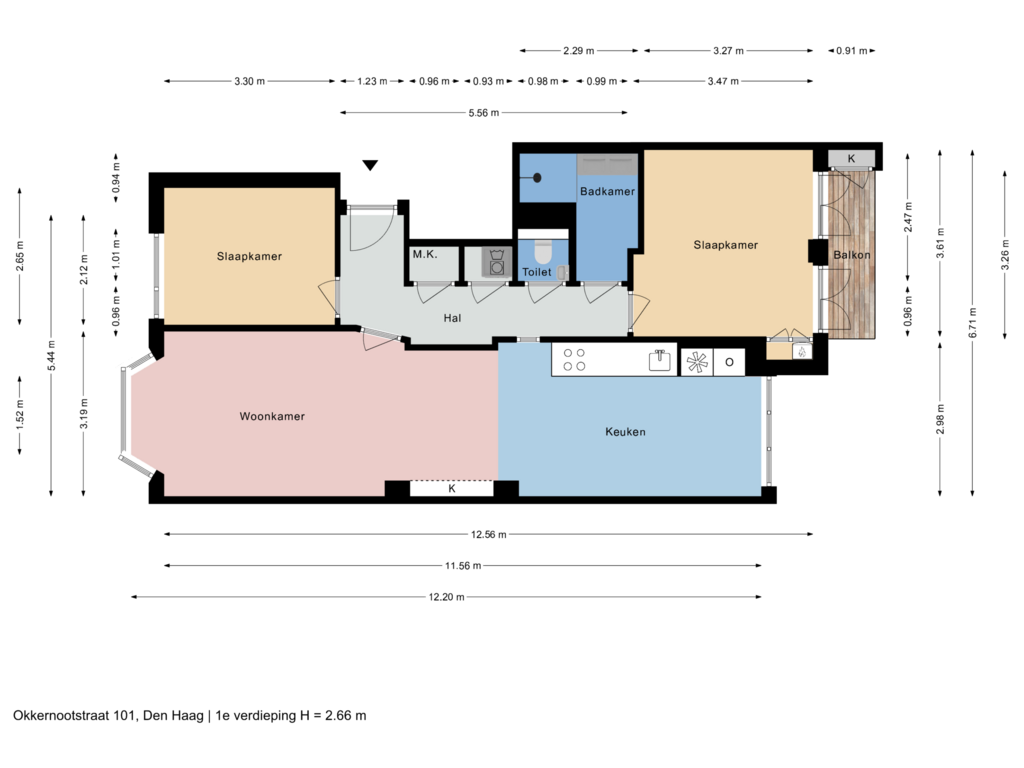 Bekijk plattegrond van 1e verdieping van Okkernootstraat 101