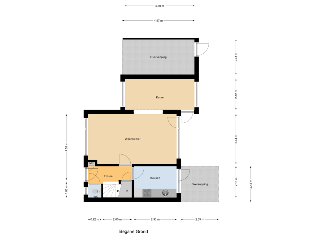 Bekijk plattegrond van Begane Grond van Esdoornstraat 6