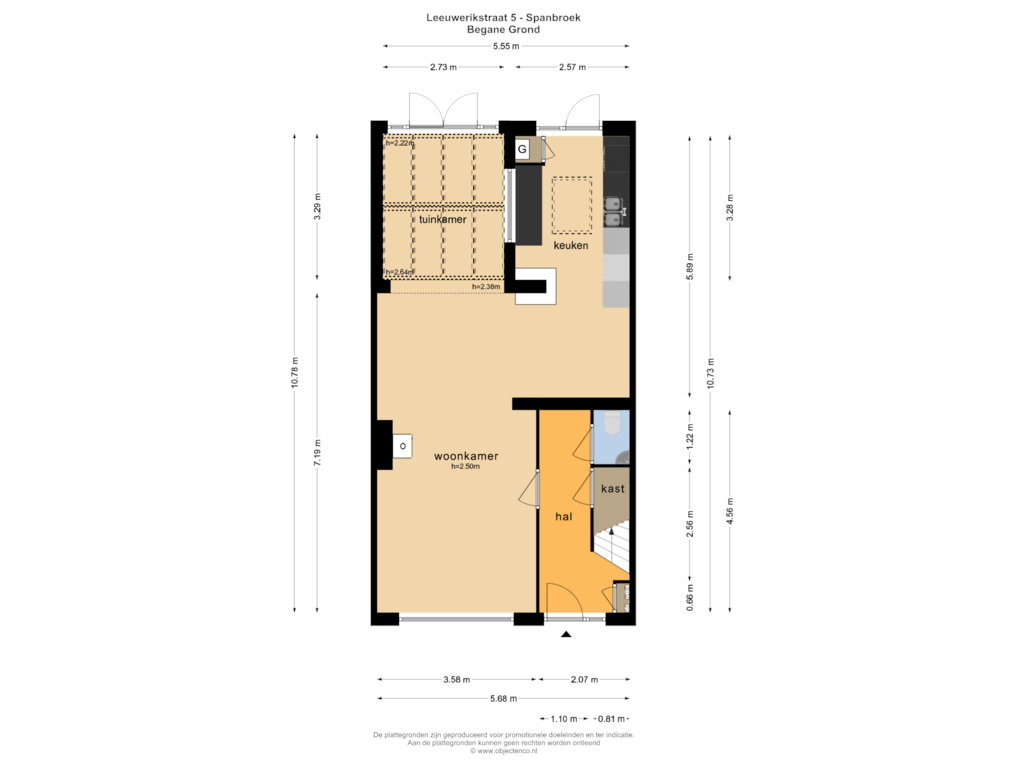 View floorplan of BEGANE GROND of Leeuwerikstraat 5