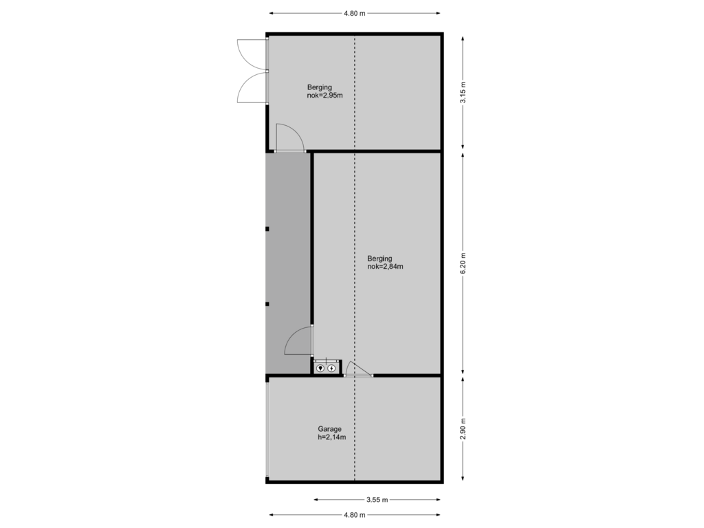 Bekijk plattegrond van Garage/berging van Middelburgseweg 3