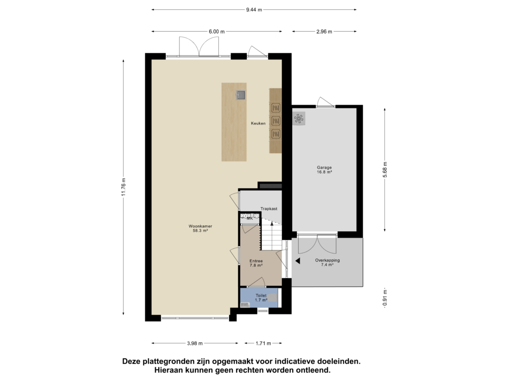 View floorplan of Begane grond of Lien Gisolfstraat 4