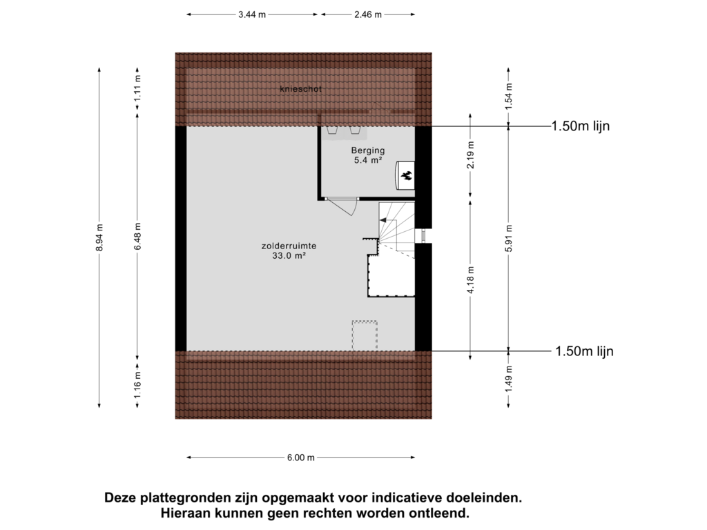 View floorplan of Tweede Verdieping of Lien Gisolfstraat 4