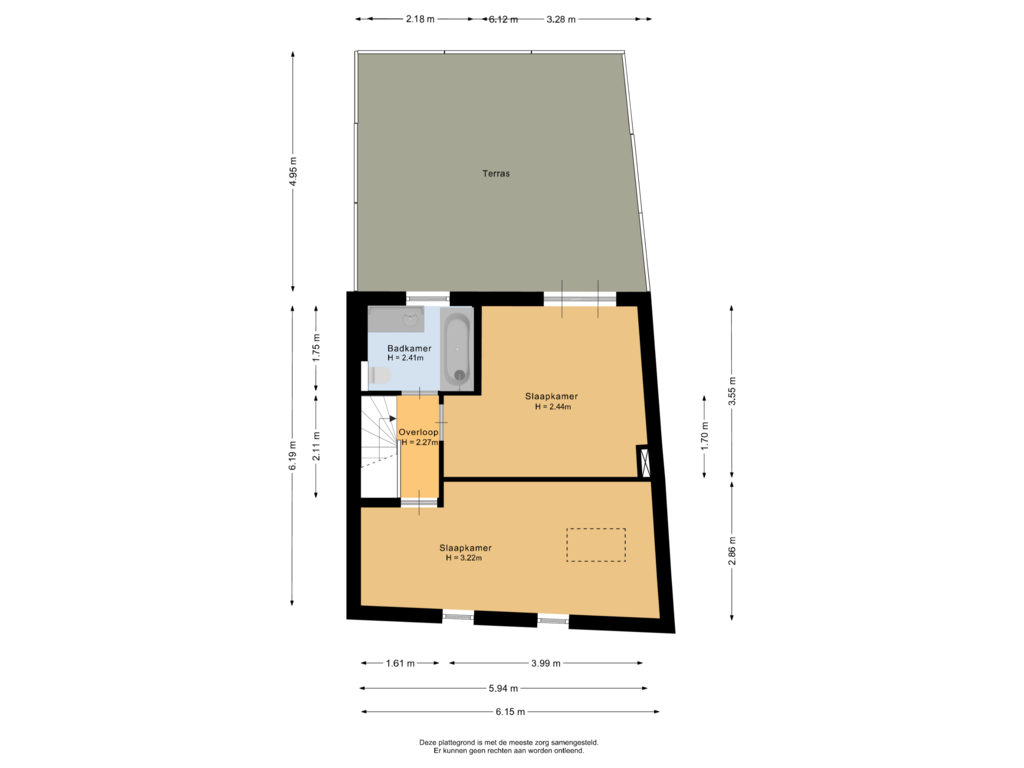 Bekijk plattegrond van Eerste verdieping van Lange Weistraat 15