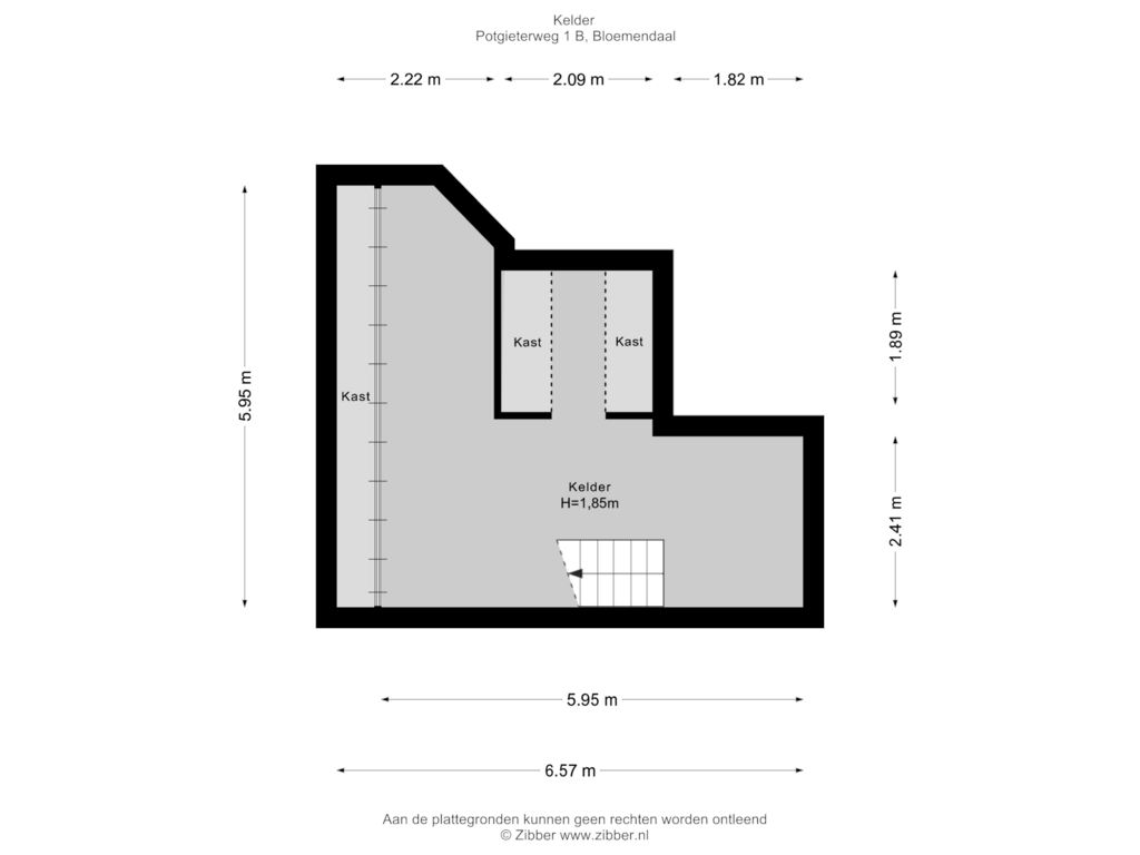 Bekijk plattegrond van Kelder van Potgieterweg 1-B