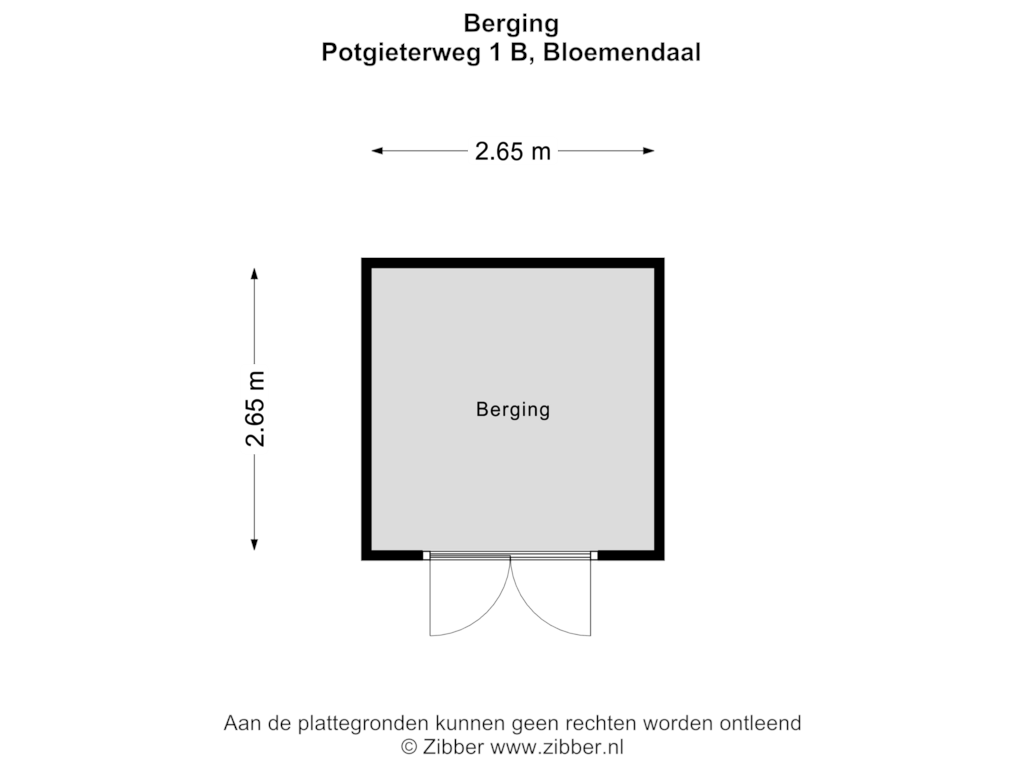 Bekijk plattegrond van Berging van Potgieterweg 1-B