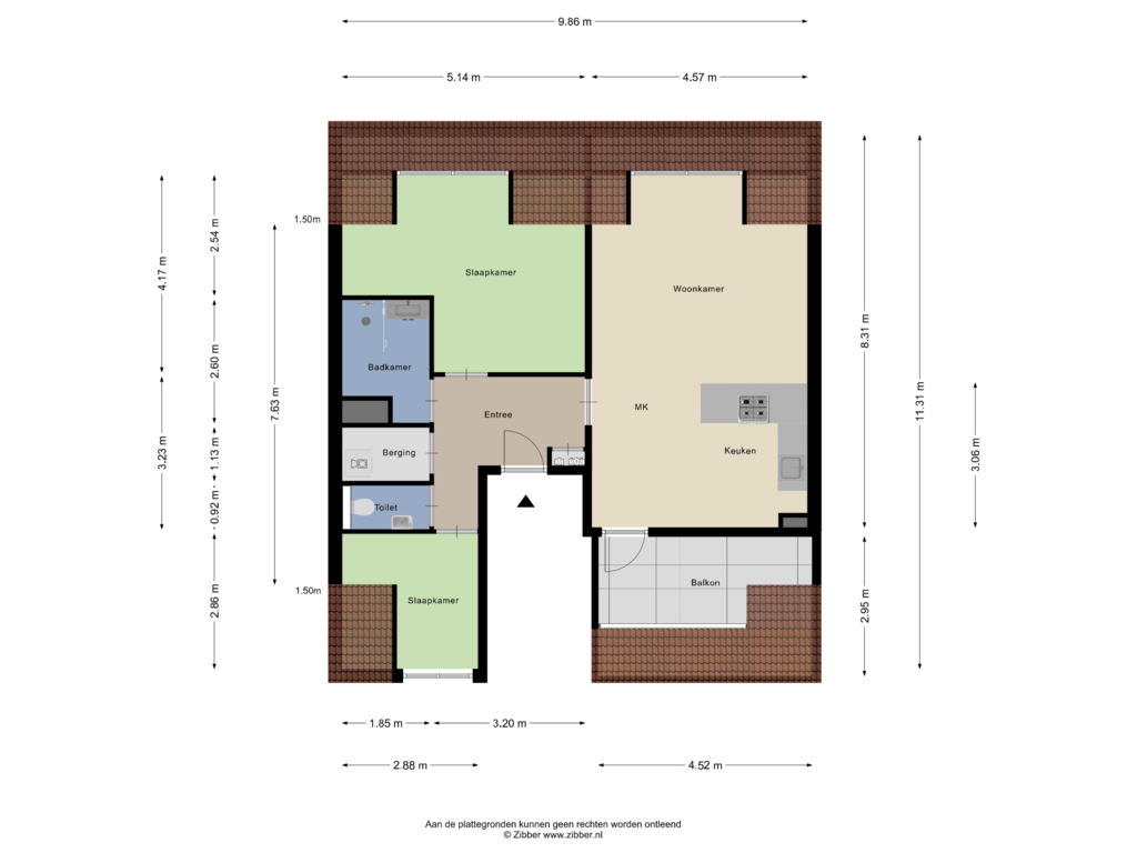 View floorplan of Appartement of Willebrordusplein 28-E