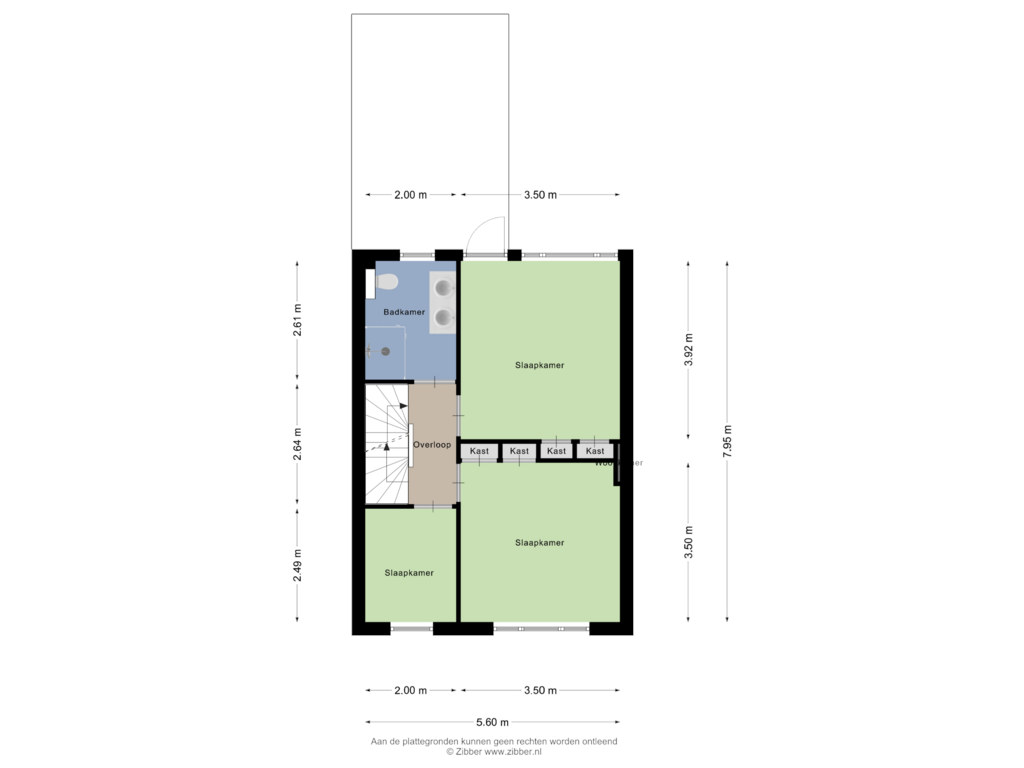 View floorplan of Eerste verdieping of St Gerarduslaan 53