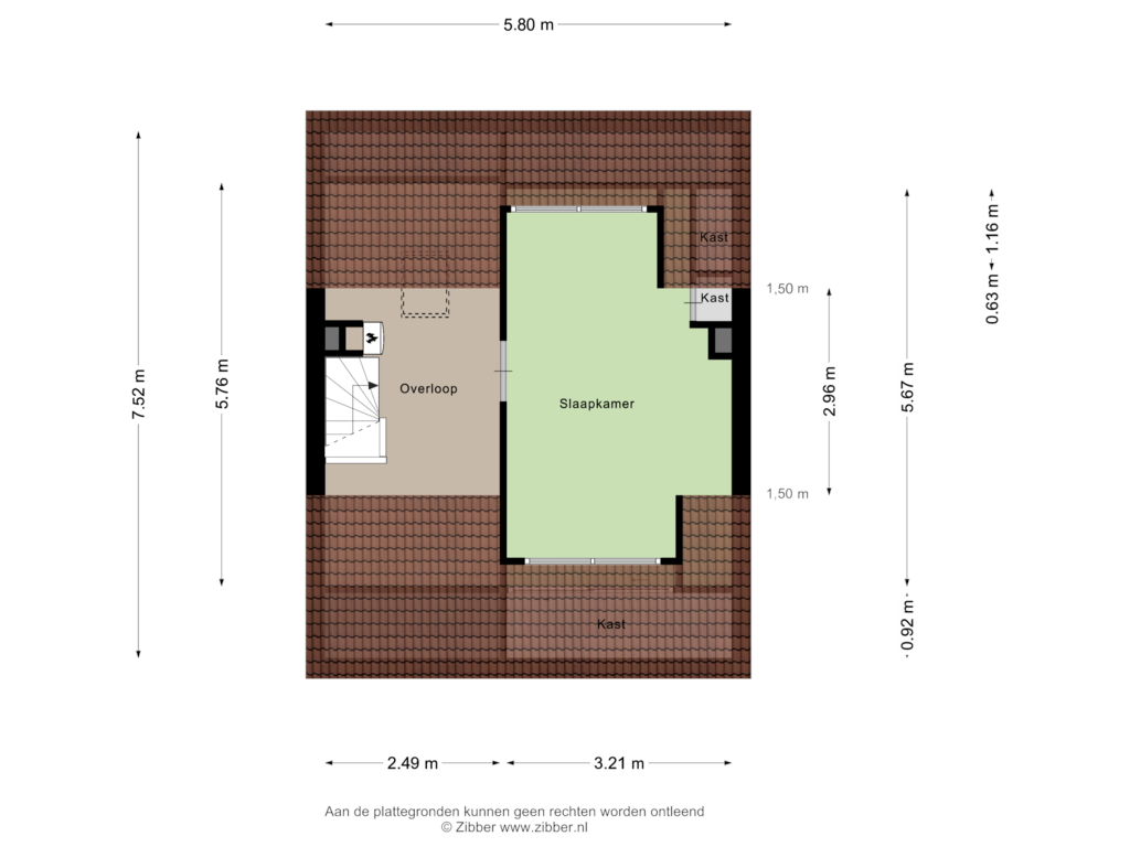 View floorplan of Tweede verdieping of De Vlaschaard 51