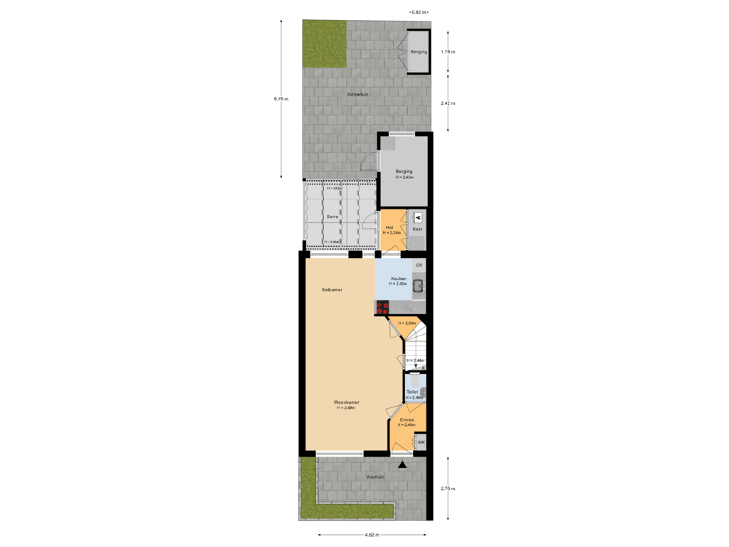 View floorplan of Situatie of Gravin Jacobastraat 4