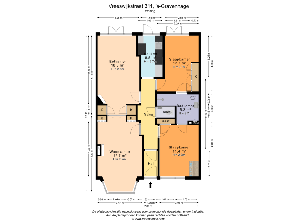 Bekijk plattegrond van Woning van Vreeswijkstraat 311