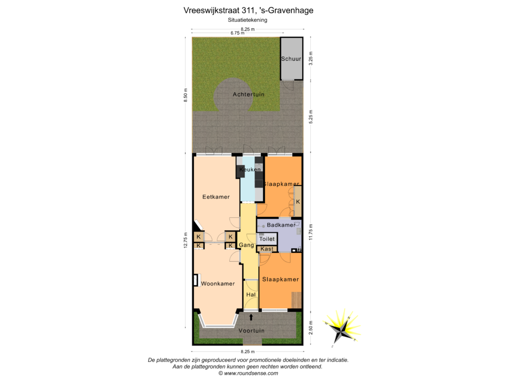 Bekijk plattegrond van Situatietekening van Vreeswijkstraat 311