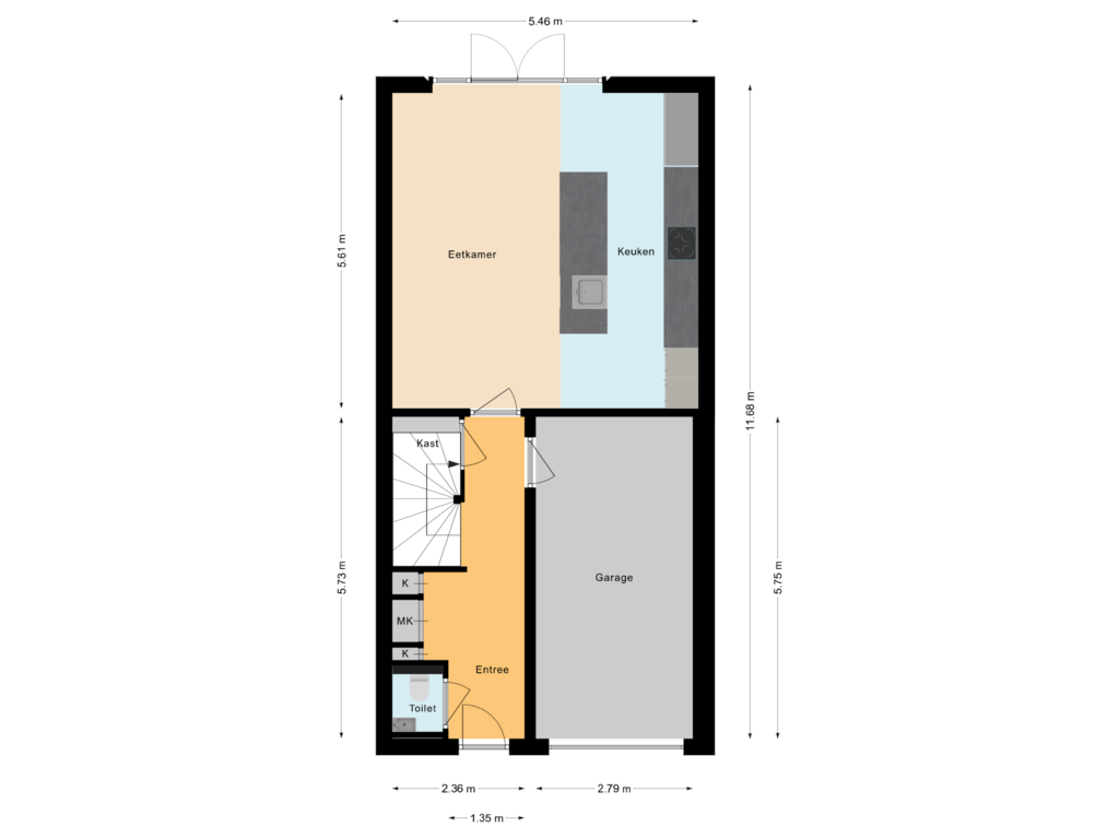 View floorplan of Begane grond of Maasdijk 85