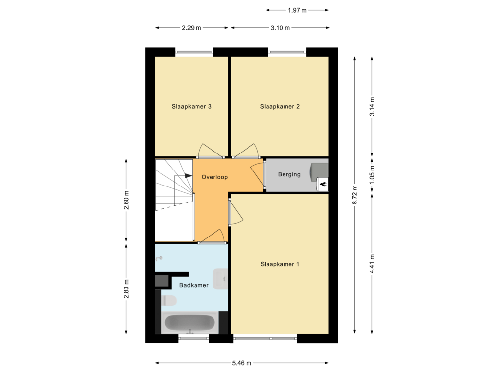 View floorplan of Tweede verdieping of Maasdijk 85