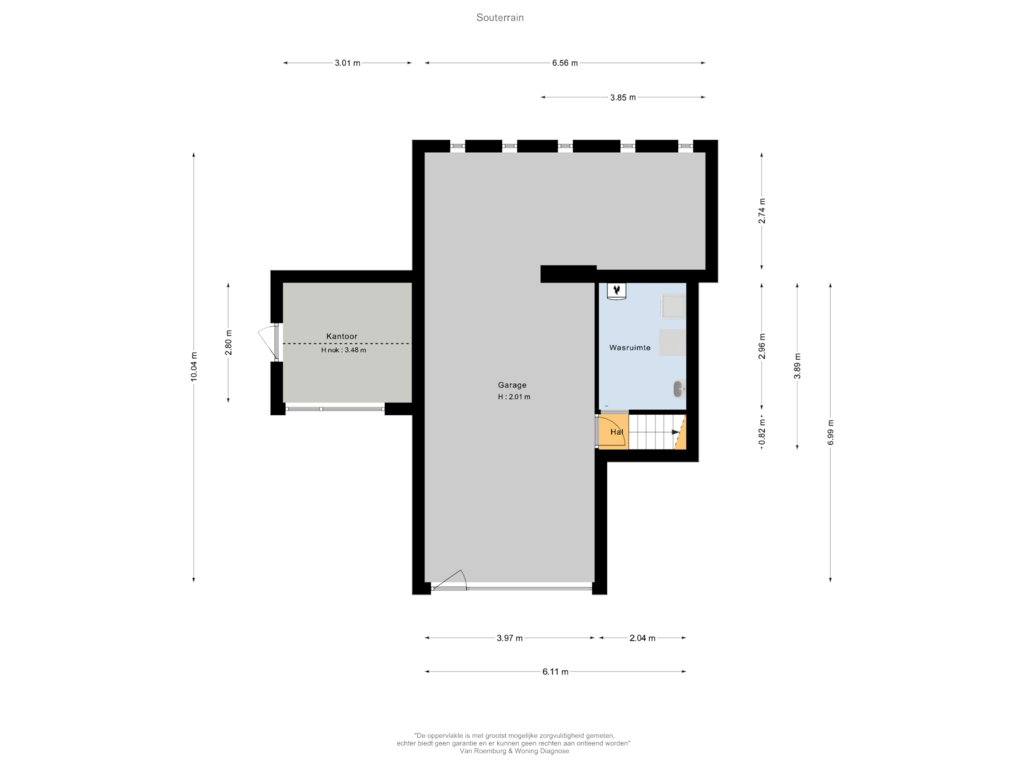 Bekijk plattegrond van Souterrain van Bernhardlaan 57