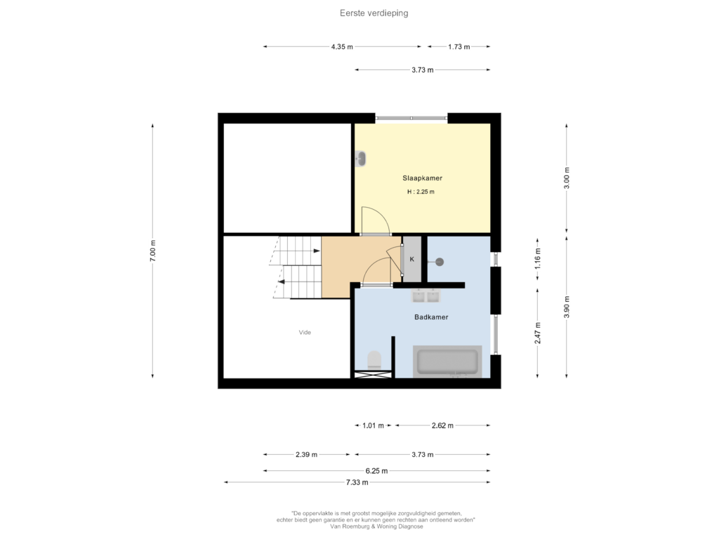 View floorplan of Eerste verdieping of Bernhardlaan 57