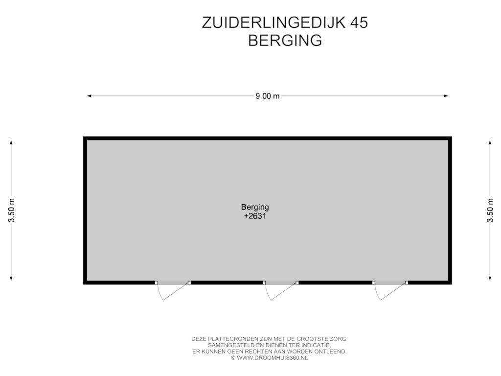 Bekijk plattegrond van Berging van Zuiderlingedijk 45