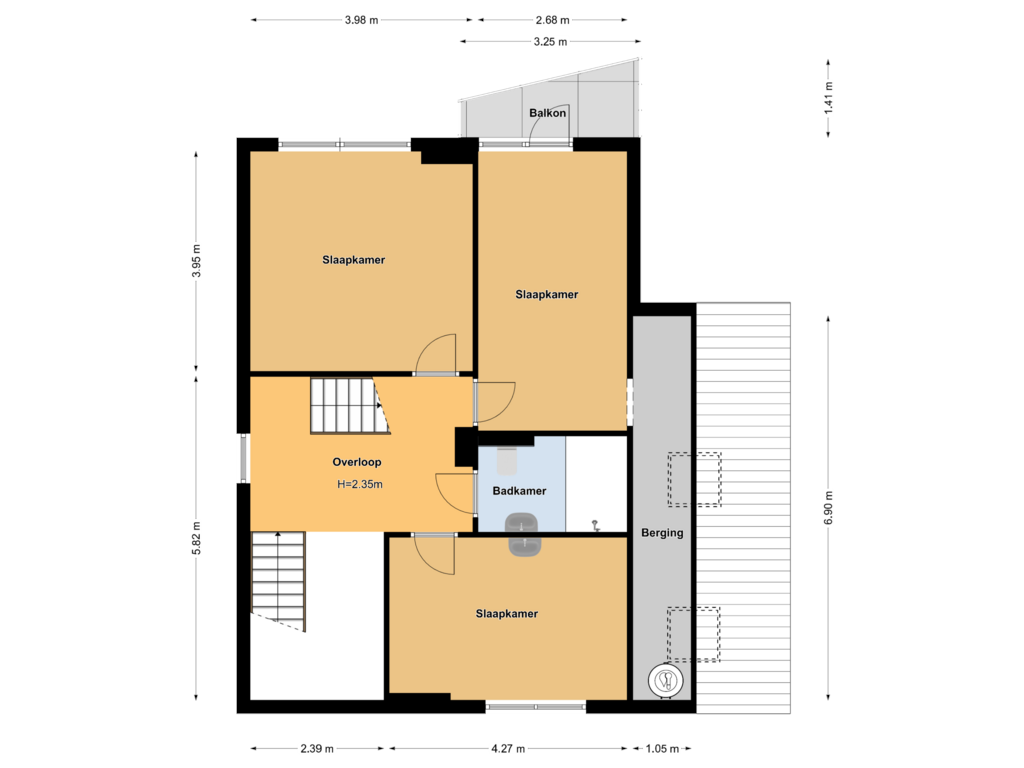 View floorplan of Eerste Verdieping of Rogge-akker 1