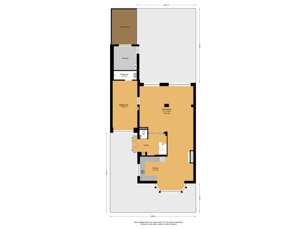 Bekijk plattegrond van Begane Grond Met Kavel van Marijkelaan 43