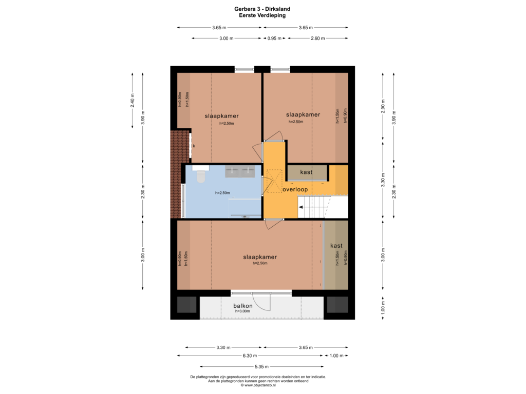 Bekijk plattegrond van EERSTE VERDIEPING van Gerbera 3