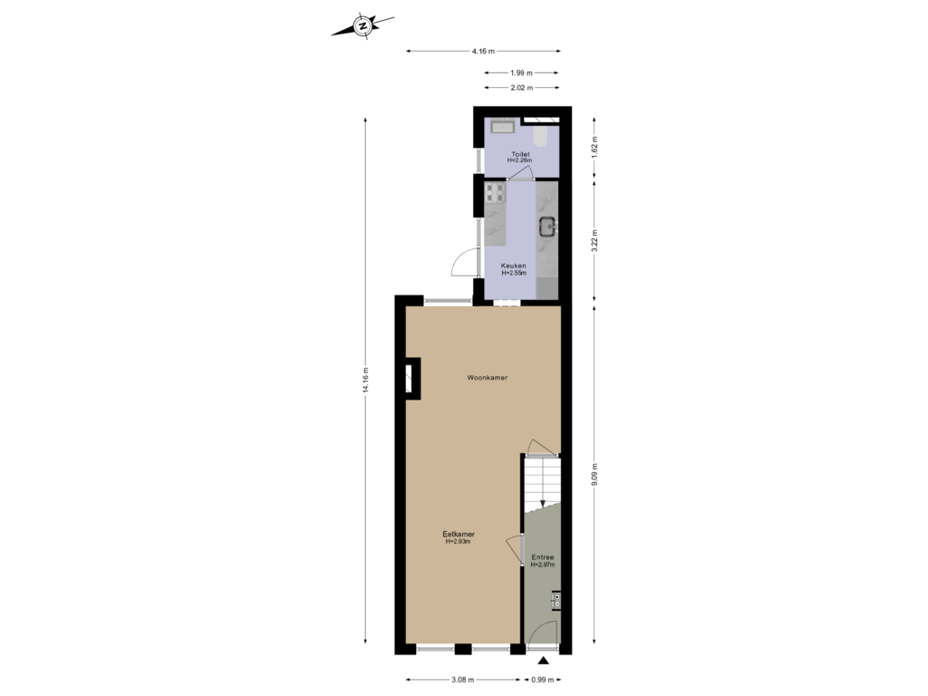 Bekijk plattegrond van Begane Grond van Generaal De la Reijstraat 32