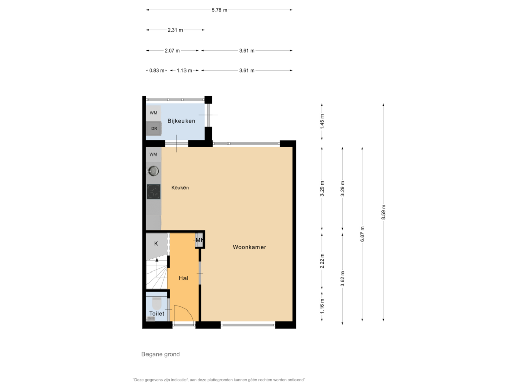 Bekijk plattegrond van Begane grond van Schiestraat 41