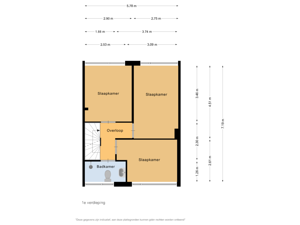 Bekijk plattegrond van 1e verdieping van Schiestraat 41