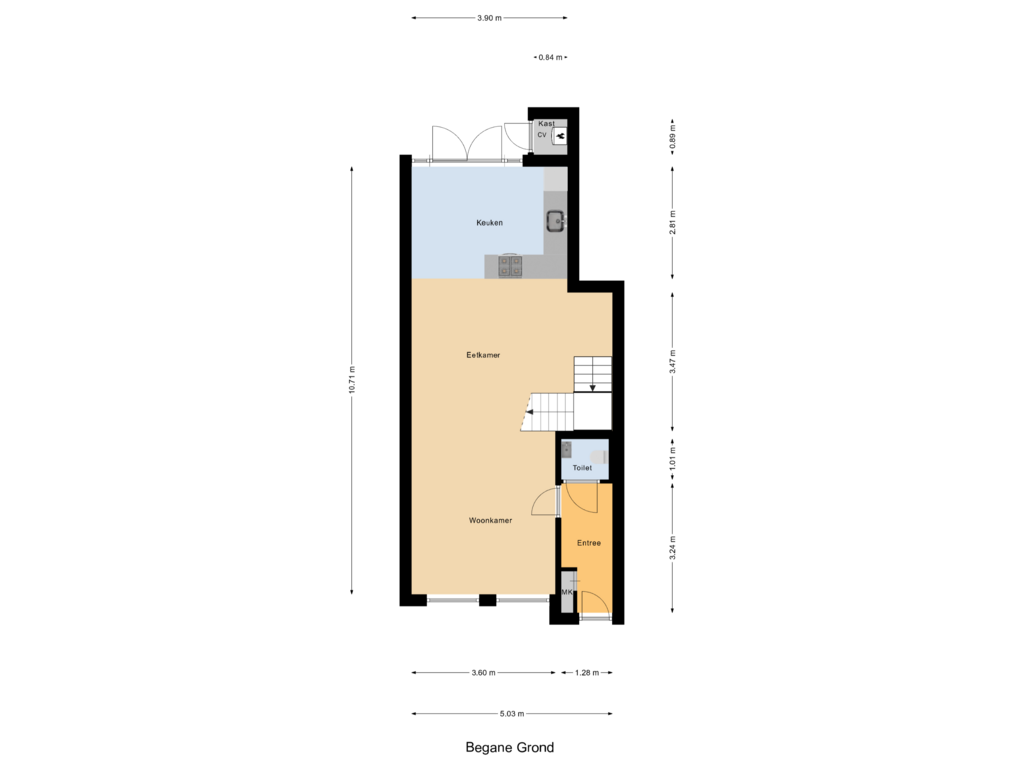 Bekijk plattegrond van Begane Grond van Merwedestraat 25