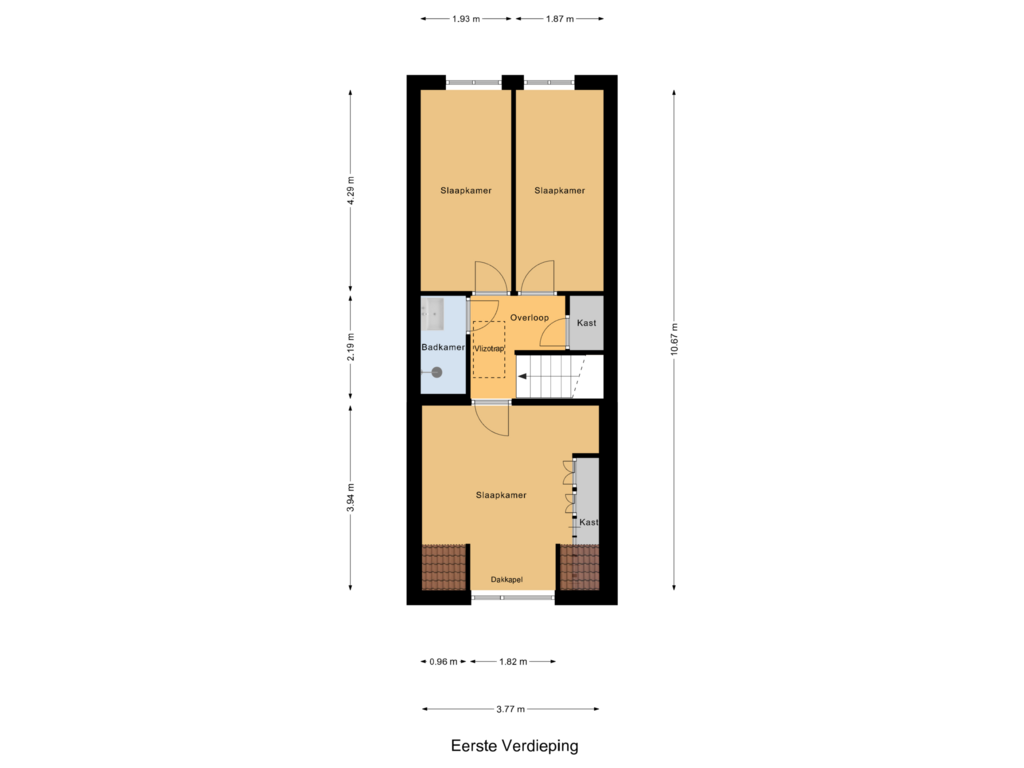 Bekijk plattegrond van Eerste Verdieping van Merwedestraat 25