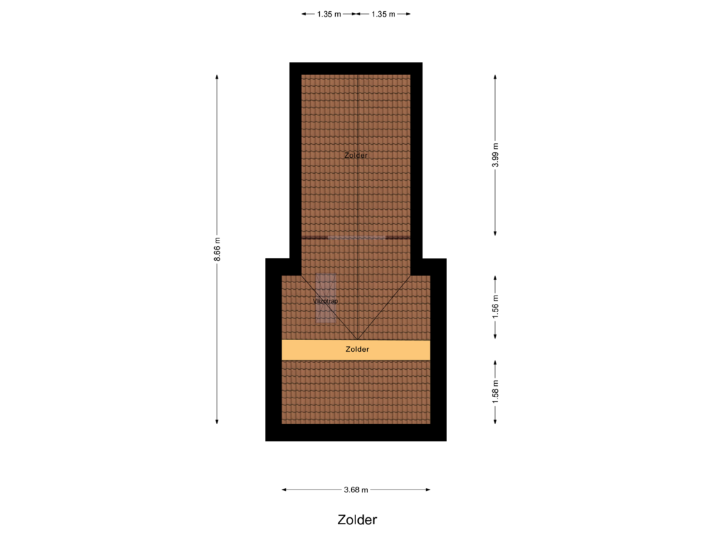 Bekijk plattegrond van Zolder van Merwedestraat 25