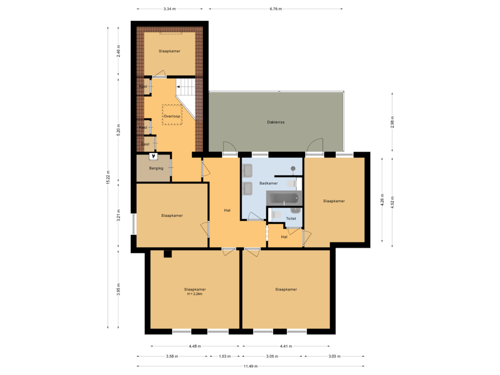 View floorplan of Eerste verdieping of Molenweg 43