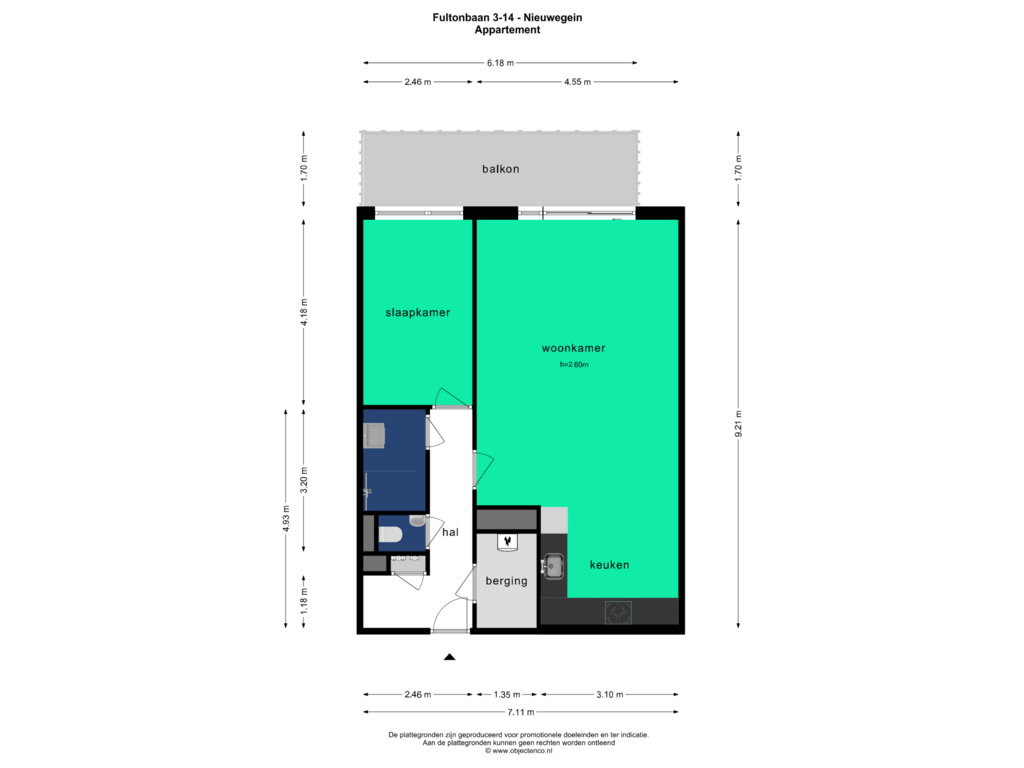 Bekijk plattegrond van Appartement van Fultonbaan 3-14