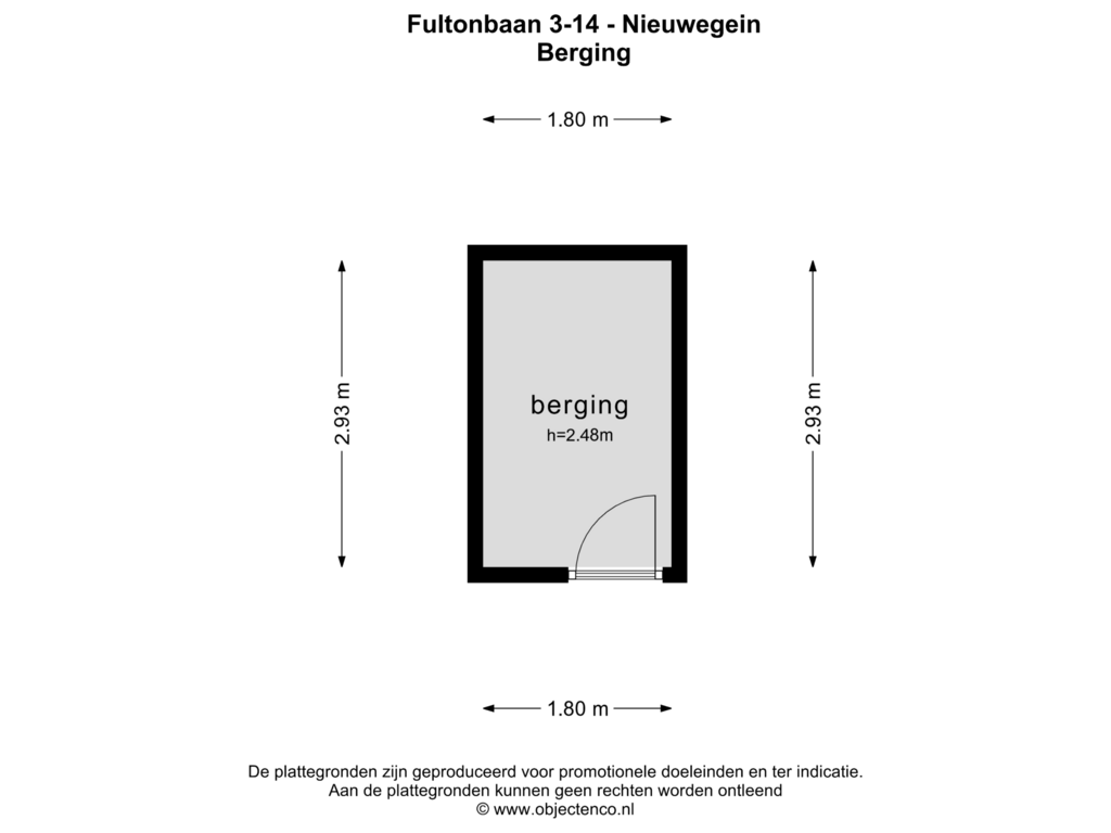 Bekijk plattegrond van Berging van Fultonbaan 3-14