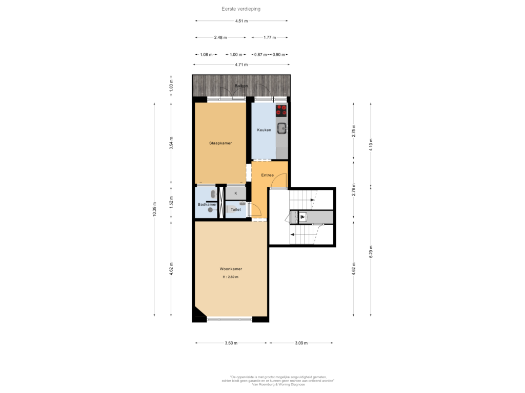 Bekijk plattegrond van Eerste verdieping van Geuzenkade 56-H