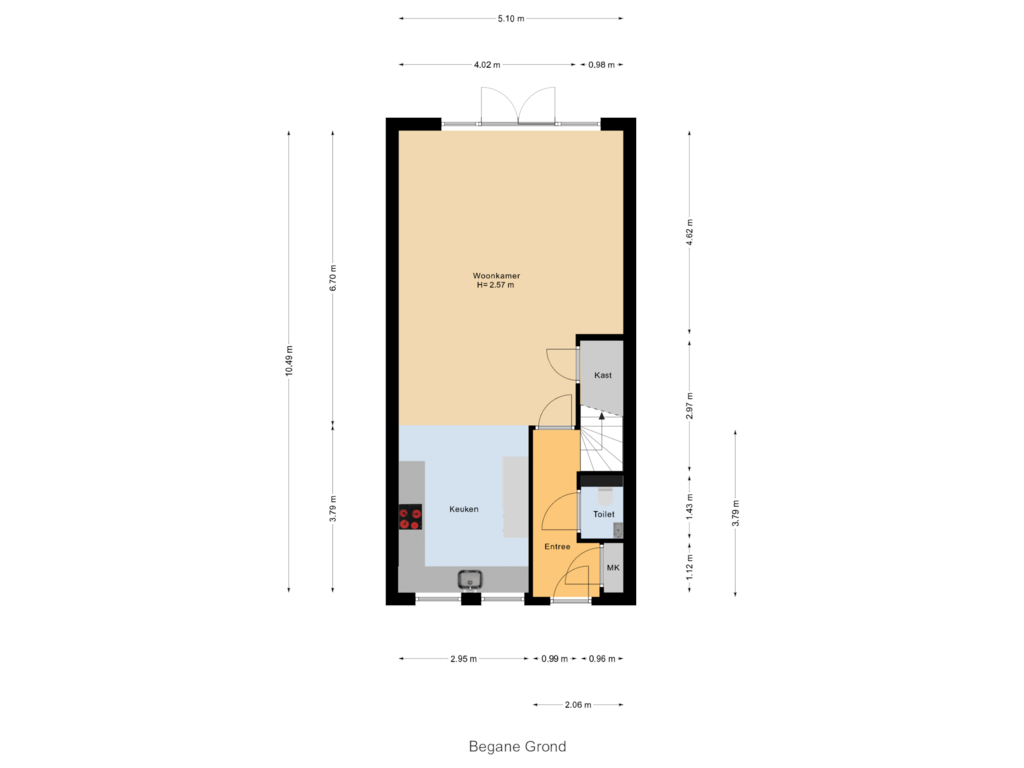 Bekijk plattegrond van Begane Grond van Waterweide 97