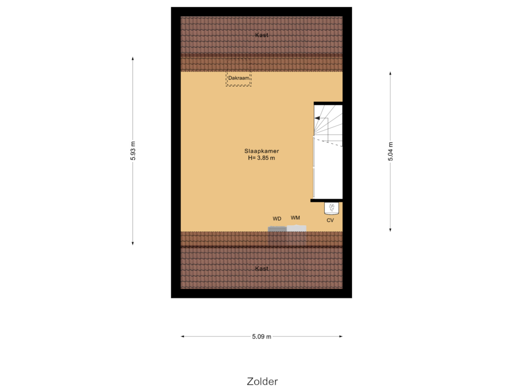 Bekijk plattegrond van Zolder van Waterweide 97