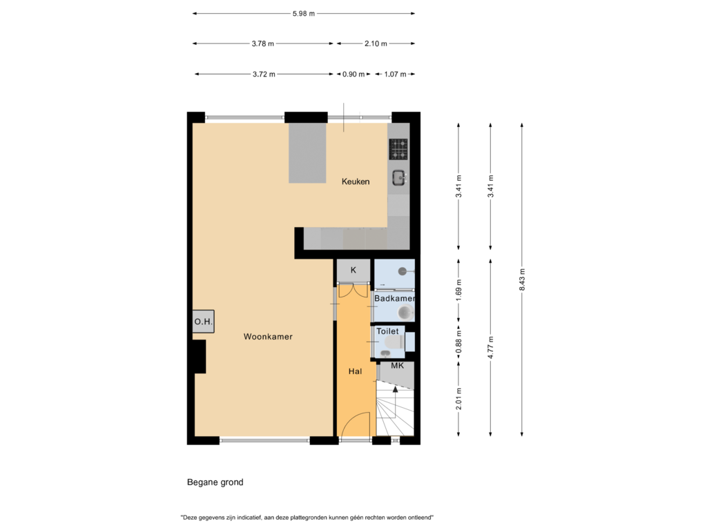 Bekijk plattegrond van Begane grond van Sionstraat 16