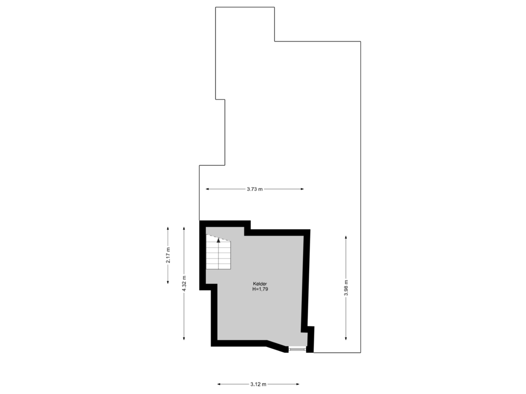 Bekijk plattegrond van Kelder van Wittevrouwensingel 69