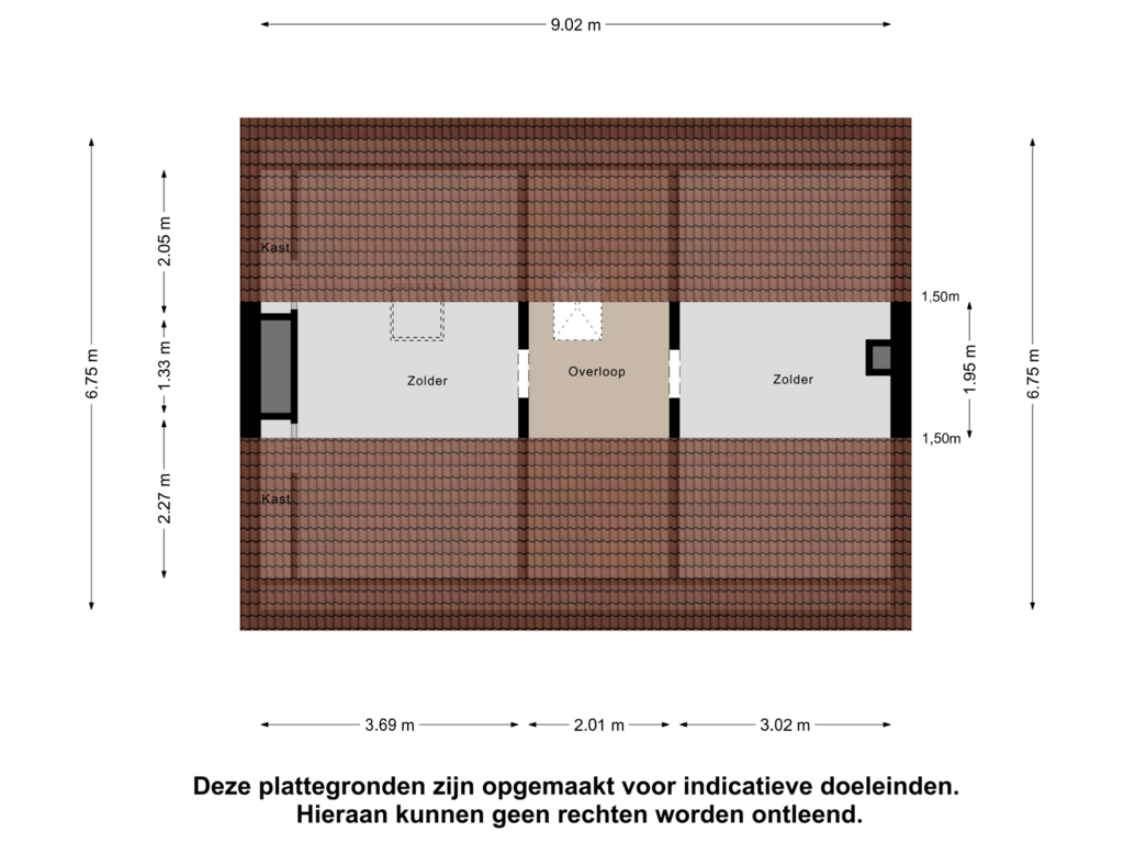 View floorplan of Zolder of Kruisstraat 60