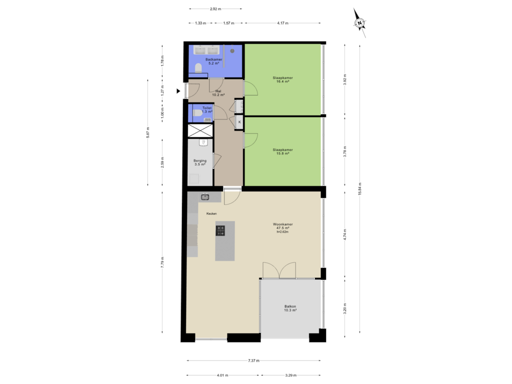 Bekijk plattegrond van Appartement van Hellingstraat 228