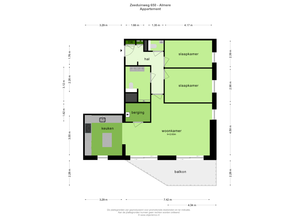 View floorplan of APPARTEMENT of Zeeduinweg 650