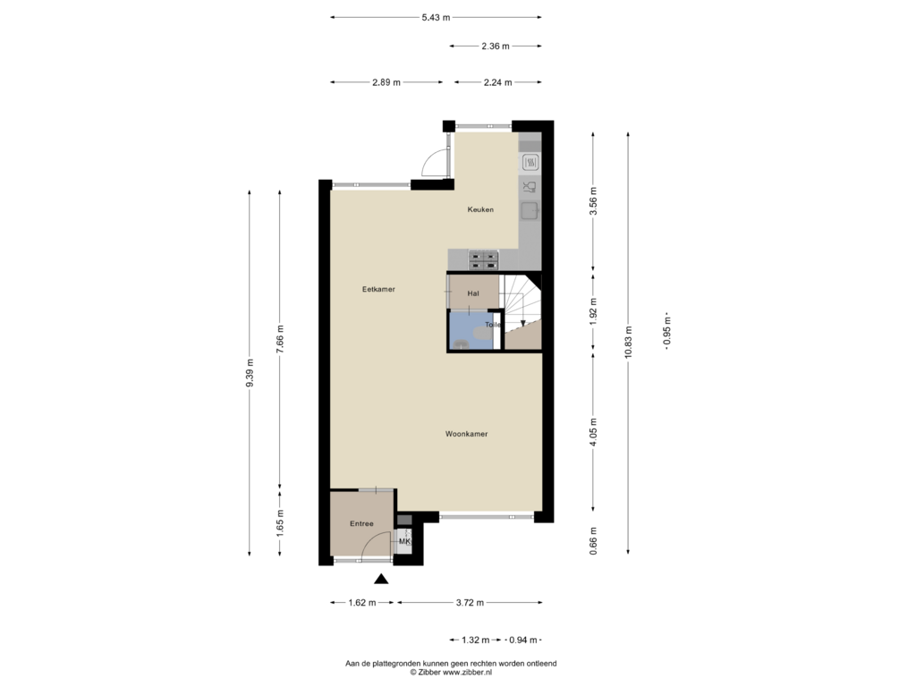 Bekijk plattegrond van Begane grond van Meierij 3