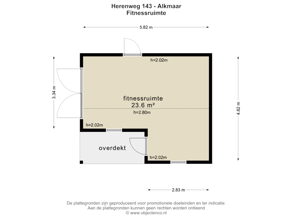 Bekijk plattegrond van FITNESSRUIMTE van Herenweg 143