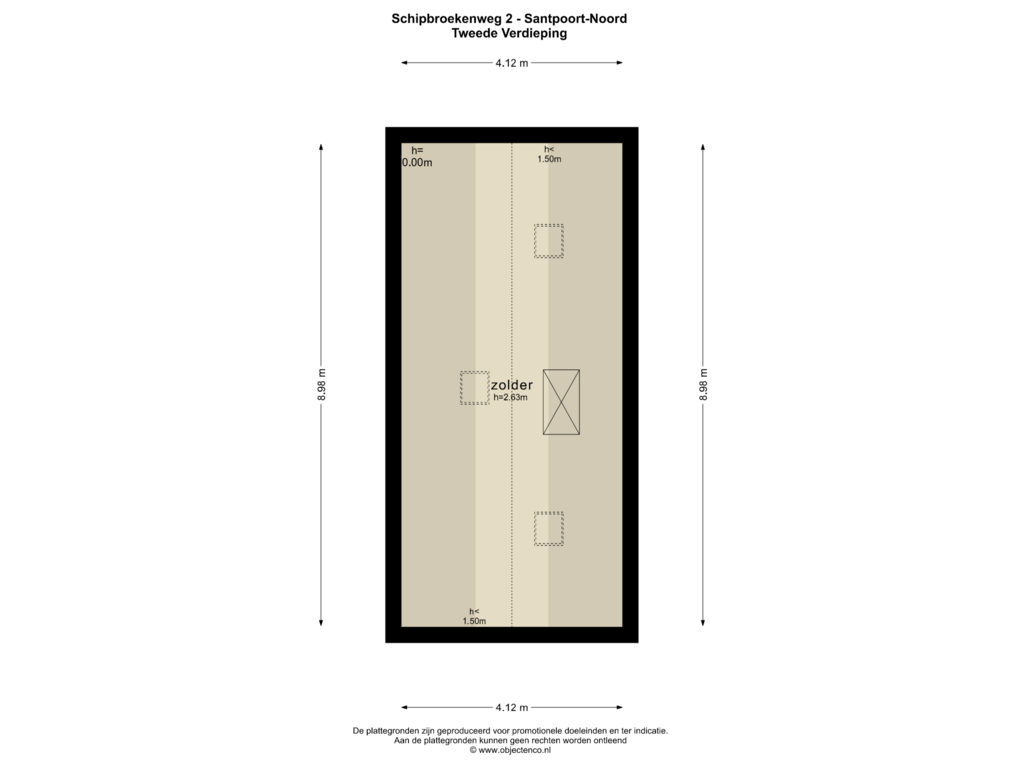 View floorplan of TWEEDE VERDIEPING of Schipbroekenweg 2