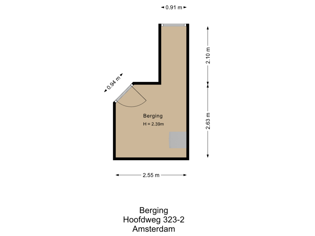 View floorplan of Berging of Hoofdweg 323-2