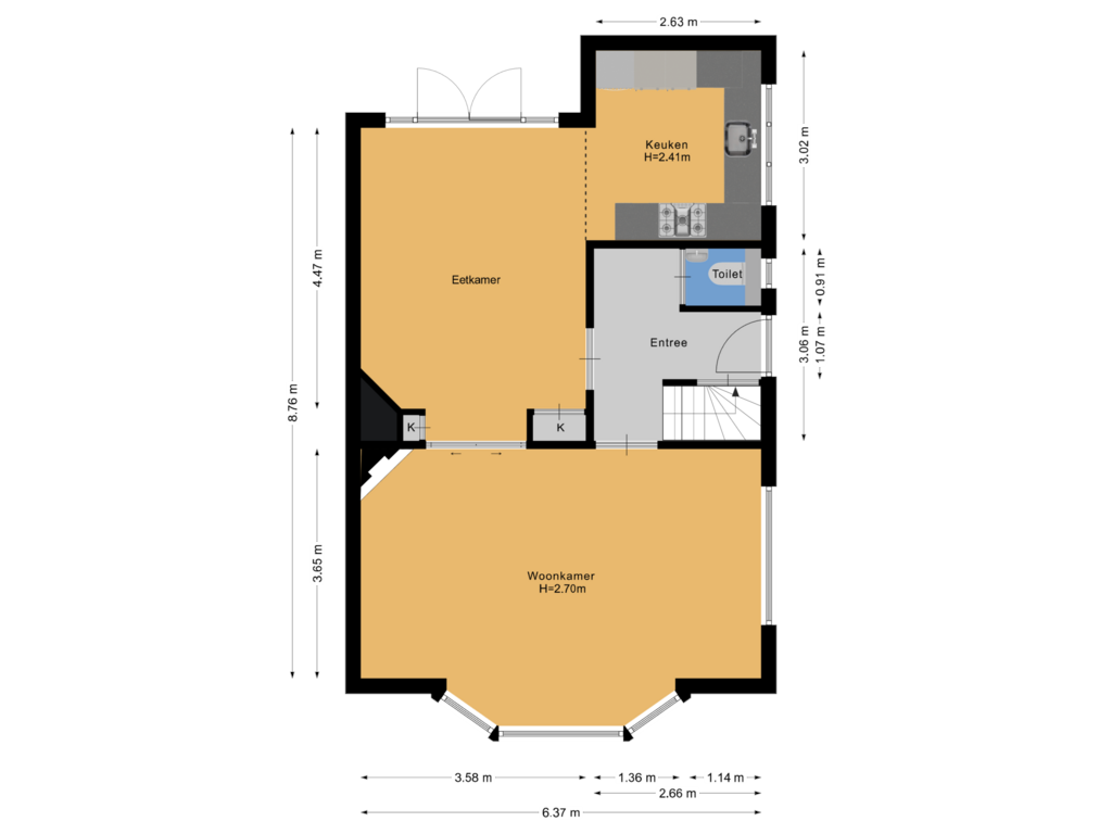 Bekijk plattegrond van Begane grond van Huizerweg 65